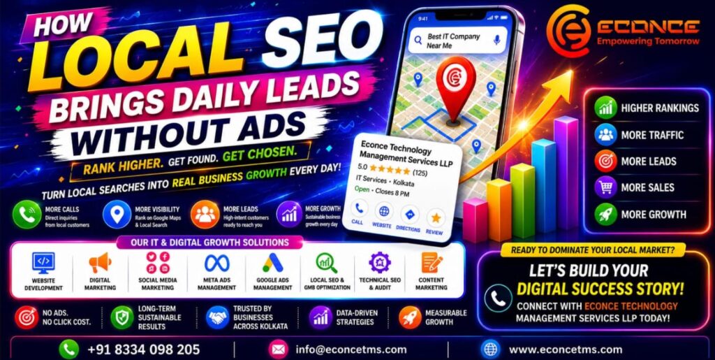 How Local SEO Brings Daily Leads Without Ads: The Complete Guide for Businesses in 2026 | Econce Technology Management Services